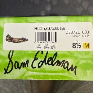 Sam Edelman Black and Gold Felicia Flats